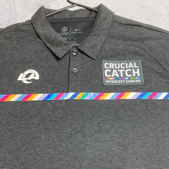 LA Rams NFL Crucial Catch Nike Polo Style Dri-Fit Men’s Shirt - Picture 2 of 8